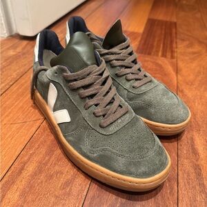 Veja Women’s Forest Green and White Sneakers